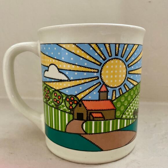 mug shanty Other - Vintage Mug Shanty Coffee Mug Cup Cottagecore Farm Cow Quilt Ceramic Patchwork